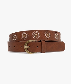GEMO Ceinture unie avec motifs perforés et brodés femme Orange