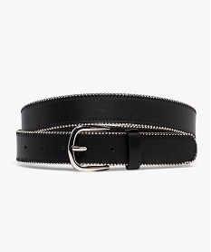 GEMO Ceinture avec perles métalliques femme noir standard
