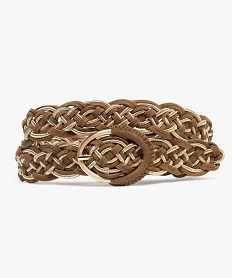 GEMO Ceinture tressée avec fil scintillant femme Orange