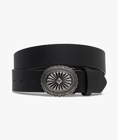 GEMO Ceinture unie avec boucle western femme noir standard