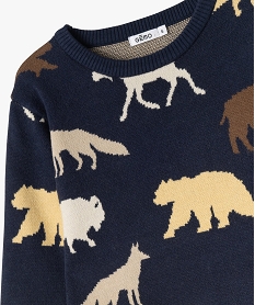 pull a motifs animaux garcon bleu pullsF303501_2