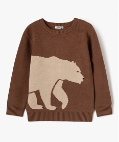 GEMO Pull à motifs animaux garçon marron standard