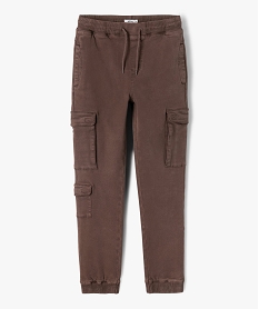 GEMO Pantalon jogger coupe slim avec taille ajustable garçon marron standard