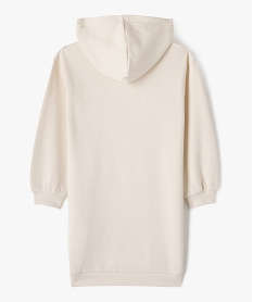 robe sweat imprimee a capuche fille beigeF304001_3