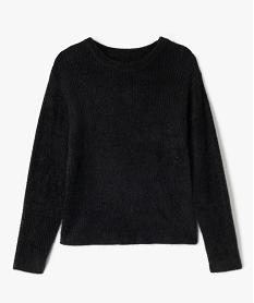 GEMO Pull en maille duveteuse à col rond fille noir standard