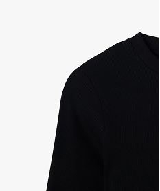tee-shirt manches longues en maille cotelee fille noir standard tee-shirtsF304401_2