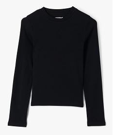 tee-shirt manches longues en maille cotelee fille noir standard tee-shirtsF304401_4