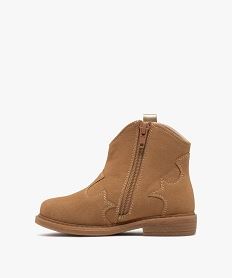 bottines fille style santiags brodees avec details effet metallise beige standardF304801_3