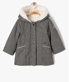 GEMO Manteau à capuche doublé peluche bébé fille - LuluCastagnette Gris