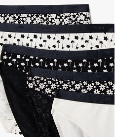 culottes en coton stretch a motifs fleuris femme (lot de 5) - les pockets dim noir culottesF308201_2