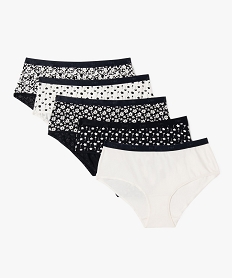 GEMO Boxers en coton stretch à motifs fleuris femme (lot de 5) - Les Pockets Dim Noir