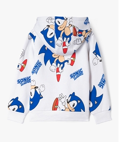 sweat a capuche imprime garcon - sonic the hedgehog blanc sweatsF310701_4