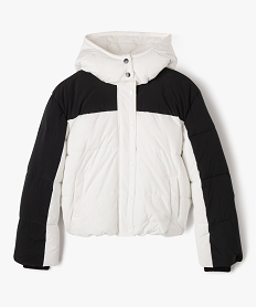 GEMO Doudoune à capuche doublé polaire fille blanc chine