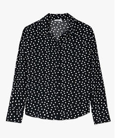 chemise manches longues fluide a pois femme noirF311701_4