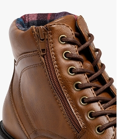 GEMO Boots à lacets et zip avec doublure chaude homme - Urban Step Orange