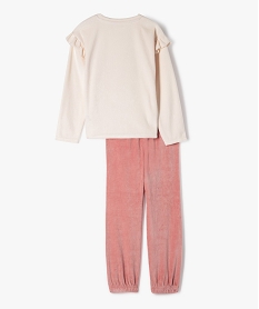 pyjama en velours bicolore fille avec volants - lulucastagnette beigeF315901_3