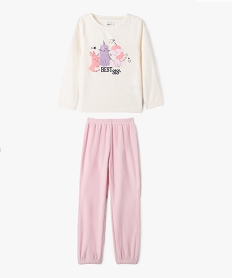 GEMO Pyjama en velours motifs animaux fille Beige