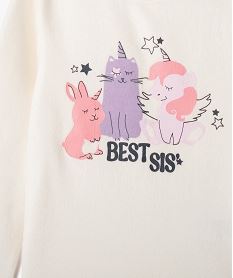pyjama en velours motifs animaux fille beigeF316001_2