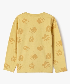 tee-shirt a manches longues imprime avec inscription xxl garcon jaune tee-shirtsF316501_3