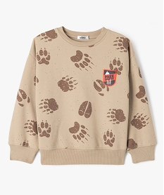 sweat en molleton doux imprime garcon beige sweatsF319501_4