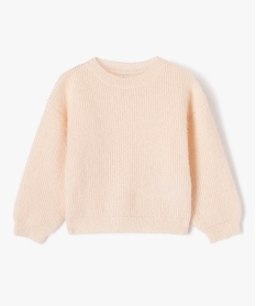 GEMO Pull en maille duveteuse scintillante fille Beige
