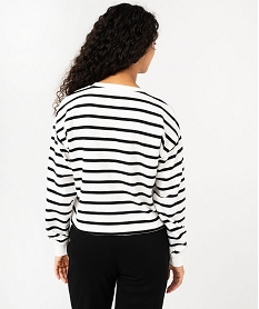 GEMO Sweat à rayures coupe large femme Imprimé