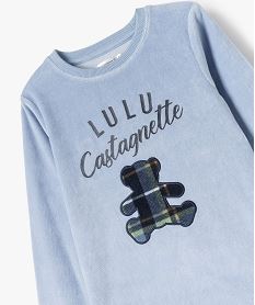 pyjama en velours avec motif ourson garcon - lulucastagnette bleuF322701_2