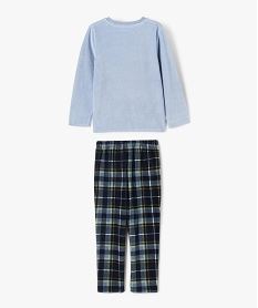 pyjama en velours avec motif ourson garcon - lulucastagnette bleuF322701_3
