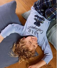 pyjama en velours avec motif ourson garcon - lulucastagnette bleuF322701_4