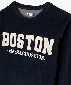 pyjama en velours avec inscription boston garcon bleuF322901_2