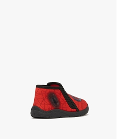 chaussons garcon boots a zip en velours ras - spiderman rouge standardF326801_4