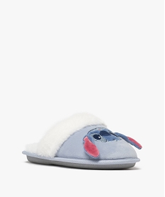 chaussons femme mules stitch duveteuses - disney bleu standardF327701_2