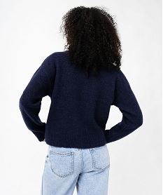 gilet a col v avec poches femme bleu giletsF329201_3