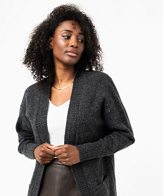 gilet long porte ouvert femme gris giletsF329301_2