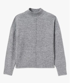 pull col montant avec couture sur l’avant femme gris pullsF329501_4