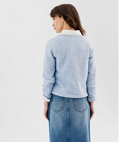 pull col v avec finitions roulottees femme bleu pullsF329901_3