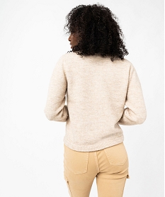 gilet a col rond avec boutons fantaisie femme beige pullsF330201_3