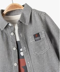 ensemble 2 pieces chemise et tee-shirt bebe garcon - lulucastagnette grisF330901_2