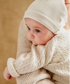 bonnet naissance en jersey a revers (lot de 2) beigeF331101_4