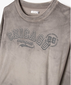 pyjama en velours avec inscription chicago fille grisF331301_2