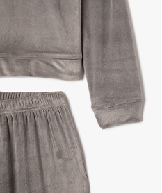pyjama en velours avec inscription chicago fille grisF331301_3