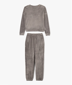 pyjama en velours avec inscription chicago fille grisF331301_4