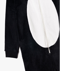 combinaison pyjama en maille peluche motif pingouin fille noirF331401_3