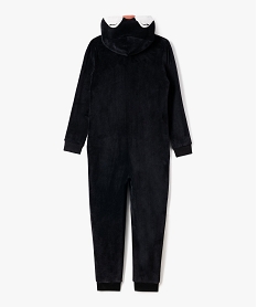 combinaison pyjama en maille peluche motif pingouin fille noirF331401_4