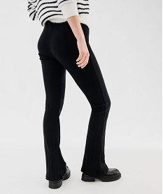 leggings en maille cotelee coupe flare femme noir standard leggings et jeggingsF334801_3