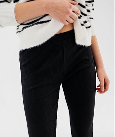 leggings en maille cotelee coupe flare femme noir standard leggings et jeggingsF334801_4