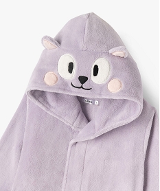 robe de chambre en velours avec capuche chat fille violetF335201_2