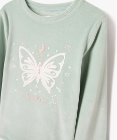 pyjama en velours a motifs papillons et etoiles fille vertF335301_2