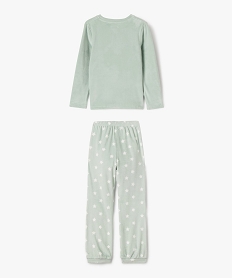 pyjama en velours a motifs papillons et etoiles fille vertF335301_4