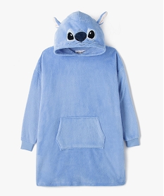 GEMO Robe de chambre à capuche en maille peluche enfant - Stitch bleu standard